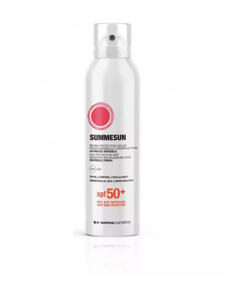 SUMMESUN SPF50+ | SEHR HOHER SCHUTZ Sonnenschutzspray für empfindliche und zu Unreinheiten neigende Haut Unsichtbares Finish